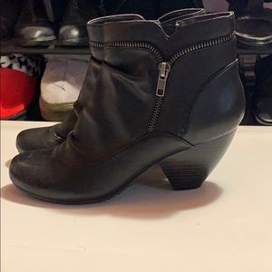 Black zipper booties